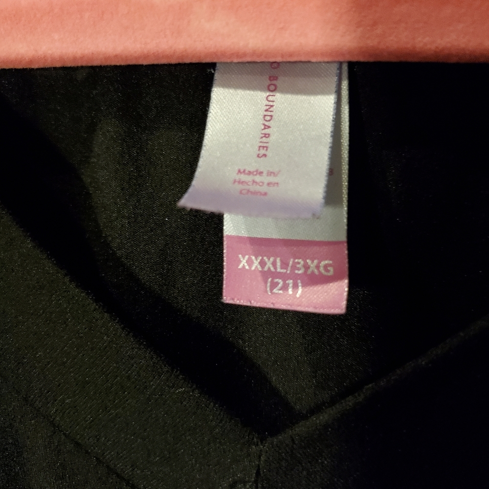 No Boundaries Black Midi Shirt Dress with White Stripes On Arms Size 3X (21) - Picture 3 of 5